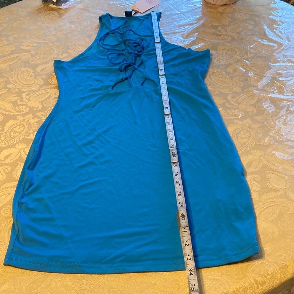 SHEIN BAE Crisscross Cut Out Front Bodycon Dress size L new with tag - Picture 2 of 12